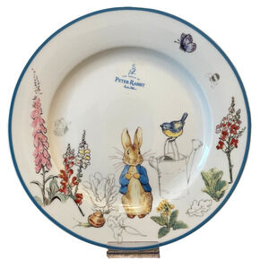 World of Beatrix Potter & Peter Rabbit Porcelain 10.75in Dinner Plates Set 4 NEW